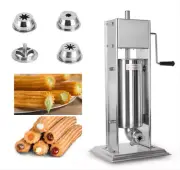 Commercial Vertical Churros Maker Manual Donut Machine Stainless Steel & Nozzles