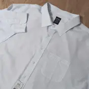 BROOKS BROTHERS White Blue Check Non-Iron Supima Cotton 22 33-34 (4XB) Button Up