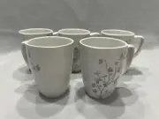 5pc Corelle Square Jacaranda Porcelain Mugs, Made In China, A2364