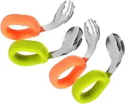 Ipetboom 2 Sets Dining Cutlery Ergonomic Design for Feeding Durable for Home Use