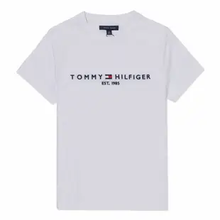 TOMMY 熱銷刺繡文字Logo圖案短袖T恤(女)-白色