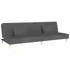 2-Seater Sofa Bed with Two Pillows Dark Grey Fabric Day Bed Sleeper vidaXL