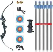 Takedown Recurve Bow Set & Rest Hunting12pcs Arrows Archery for Adult Training