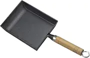 Luxshiny Cast Iron Skillet Non Stick Camping Pan Kitchen Cookware Frying Pan Wood Handle for Safe Cooking