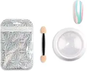 1 Pcs Neon Pearl Chrome Nail Powder - Magic Mermaid Iridescent Fairy Shell Glitter, Aurora Chameleon Manicure Pigment With Tool, 0.2g