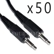 50 Pack Lot 6ft 3.5mm Male to Male Mono Audio Cable Cord 1/8" TS Plug Microphone