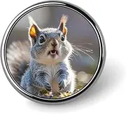 [FZMVSQH] Funny Cute Squirrel Printed Round Button Pin Badges Metal Pinback Buttons 1 Inch Pins for Hat Shirt Clothing Bags Decoration, Circular, Aluminum, Circular, Aluminum