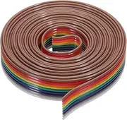 uxcell 1 Pcs 9 Pin Flat Rainbow Ribbon Cable 6.6 ft 1.27mm Pitch Breadboard Jumper Wires for Electronic Projects