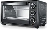 25L Mini Oven Electric Oven 1280W Temperature Controlled from 70-250 ℃ and 60 Minutes Timer Including Bakeware Grilling Net Picking Plate Clip Gloves (Color : Black)