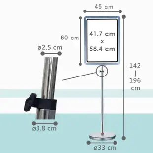 【撥撥的架子】餐廳活動雙面展示牌 學校公告牌海報架 公共空間直向廣告立牌(鋁框雙面告示牌)
