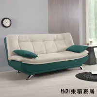 在飛比找momo購物網優惠-【H&D 東稻家居】現代設計造型沙發床-白綠色(TCM-09