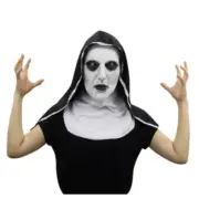 Halloween Nun Horror Mask Thriller Female Ghost Face Mask Cosplay Valak Scary A