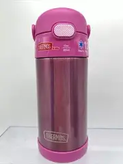 PINK Thermos FUNtainer Vacuum Insulated Thermos Bottle Kids Drink Straw 12oz