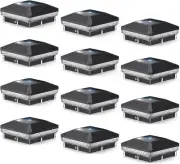 12 Pack 4x4 Solar Post Lights Outdoor, 40 LEDs 30 Lumens Fence Post Solar Lights