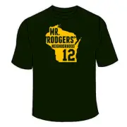 Mr Rodgers Neighborhood T-Shirt. Packers Aaron Funny Sports Jersey TShirt Green