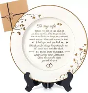 Urllinz Gifts for Wife-Wife Plate with 24k Gold Foil,Happy Anniversary Weddin...