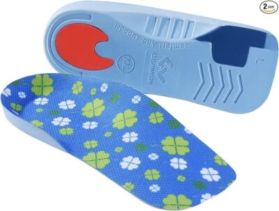 3/4 Over-Pronation Corrective Shoe Insoles, Medium Arch Supports Various Size