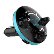 2.1A 3.5mm AUX Dual USB Digital Display bluetooth FM Transmitter Fast Charging USB Car Charger For iPhone 8Plus XS 11Pro Huawei P30 S10+ BLUE COLOR