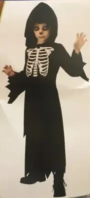 Skeleton Robe Costume Boy Size Medium (8-10)