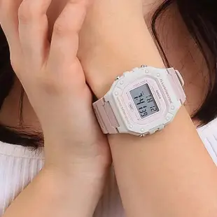 【CASIO 卡西歐】W-218HC 復古方型 繽紛多色 馬卡龍 LED 星期日期 運動 電子錶 手錶(50米防水)