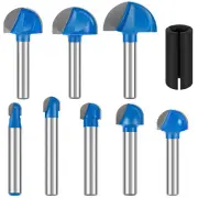 8Pcs 1/4inch Shank Cove Box Cemented Router Carbide Bits Milling Cutter Tool]