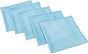 The Rag Company - Premium Window, Glass, Mirror & Chrome Detailing Towels - Professional Korean 70/30 Microfiber Blend, Lint-Free, Streak-Free, 350gsm, 16in. x 16in, Light Blue (5-Pack)