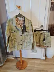 BRAND NEW ONE TEASPOON BANDITS SAFARI CAMO JACKET AND SKIRT UK SMALL RRP £320