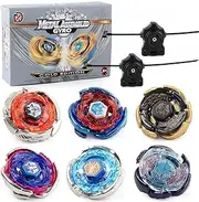 Gyros 6 Pieces Pack, Battling Tops Metal Fusion Starter Set with Stickers Two Launchers Gift Idea Toys for Boys Kids Children Age 6+…