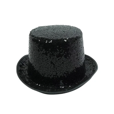 Sequined Magicians Hat Roleplay Hat for Music Festival Dramatic Event Headwear