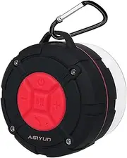 ASIYUN Portable Waterproof Wireless Shower Speakers with IPX7 HD Sound, Suction Cup, Speakers Built-in Mic, Hands-Free Speakerphone for iPhone 7/7Plus, iPad iPod and Android Phones (Red)