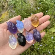Natural Mix Quartz Mini Heart Carved Rock Mineral Samples Rock Reiki Healing