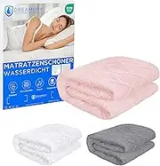 Dreamdry Waterproof Mattress Protector/Quilted Mattress Topper, 140 x 200 cm, Washable Incontinence Pad, Mattress Protector 140 x 400, Moisture Protection