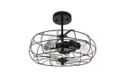 GETLEDEL 3-Light 15-in Black LED Semi-flush Mount Light