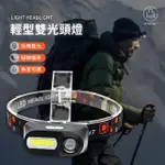 【JO GO WU】LED雙光源頭燈附專用電池(買一送一/照明燈/頭戴式/露營頭燈/釣魚燈/垂釣燈/修車燈/探照燈)