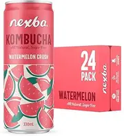 Nexba Kombucha – Watermelon Crush – All Natural Sugar Free – 24 x 330mL Cans