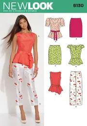 New Look Sewing Pattern 6130 N6130 Misses' Top, Pants, Skirt and Belt