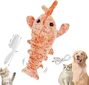 Plothuge Dog Toys, Plot Huge Floppy Lobster Interactive Dog Toy, Wiggly Lobster, Jumping Moving Chew, USB Rechargeable, Safe and Durable (Orange)