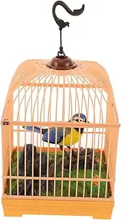 FUNNETOYU Realistic Bird Cage with Talking Chirping Parrot Portable Motion Activated Interactive Birdcage for Decor and Fun Entertainment Present for Bird Lovers