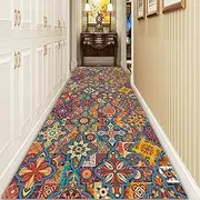 Retro Style Carpets Runner Rug for Hallway, Long Carpet Hall/Corridor/Doorway/Stairs Narrow Area Rugs Floor Non-Slip Mats - Width 60cm/80cm/100cm/120cm (Size : 2.6ftx16.4ft/80x500cm)