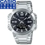 【CASIO 卡西歐】卡西歐雙顯鋼帶錶-黑(AMW-870D-1A 台灣公司貨全配盒裝)