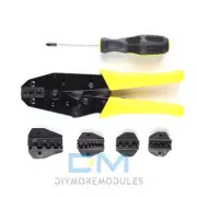 Ratcheting Crimping Tool Kit Cord End Terminals Wire Crimper Pliers w/case