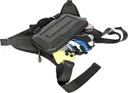 [Generic] Front chest pocket, running chest pocket for men, chest pocket for men with hard shell - mobile phone holder for running, running vest, men's chest pocket, ergonomically designed for comfort, black