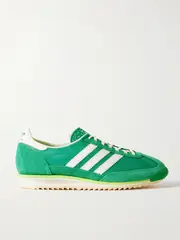 [adidas Originals] adidas Originals - Sl 72 Og Suede And Leather-trimmed Canvas Sneakers - Green - UK 8 UK 8 Green