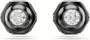 [Swarovski] Numina Ruthenium Plated Round Cut Stud Earrings, 0.8 cm x 1 cm Size, White, 0.8 cm x 1 cm, Crystal, Crystal, 0.8 cm x 1 cm, Crystal, Crystal