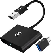 Wireless CarPlay Adapter for iPhone, Wireless CarPlay Dongle Convert Factory Wired CarPlay to Wireless CarPlay, Compatible for Audi/Volvo/Porsche/Benz/Ford, 5Ghz WiFi Auto-Connect, Support iOS 13+