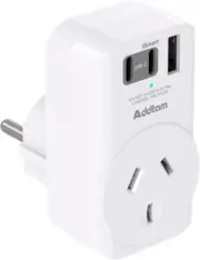 European Travel Adapter, Addtam International Power Plug with 3 USB(2 USB C 1 US