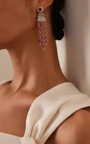 [Amrapali] One of a Kind 14K Gold, Ruby And Diamond Earrings
