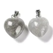 Labradorite Puff Heart Pendant - Strength, Transformation and Intuition - Healing Crystal - Gift Idea