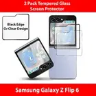2X Samsung Galaxy Z Flip 6 5G Tempered Glass Clear Black Back Screen Protector