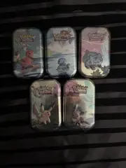 5x 2019 Sun And Moon Kanto Friends Mini Tin Continuous Set SEALED Pokemon TCG